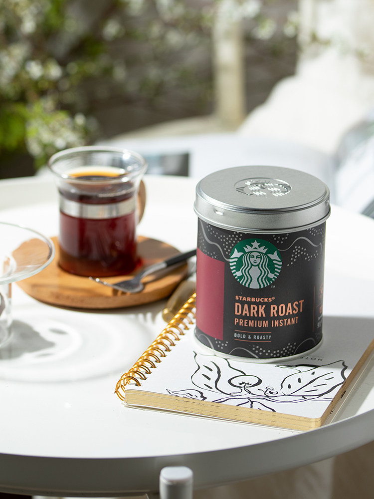 星巴克家享咖啡黑咖啡粉90g中度烘焙速溶深度速溶咖啡冷萃罐装