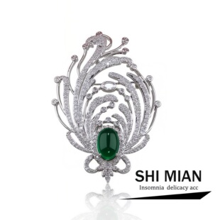 新款 精致西装 大衣胸花优雅复古宴会奢华别针装 饰品 凤凰胸针女个性