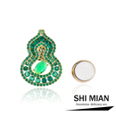 配饰 西装 精致水晶磁吸扣吸铁石绿葫芦胸针女气质时尚 防走光扣衬衫