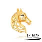 复古艺术马头胸针本命年高档胸针气质女西装 大衣胸花别针宴会配饰