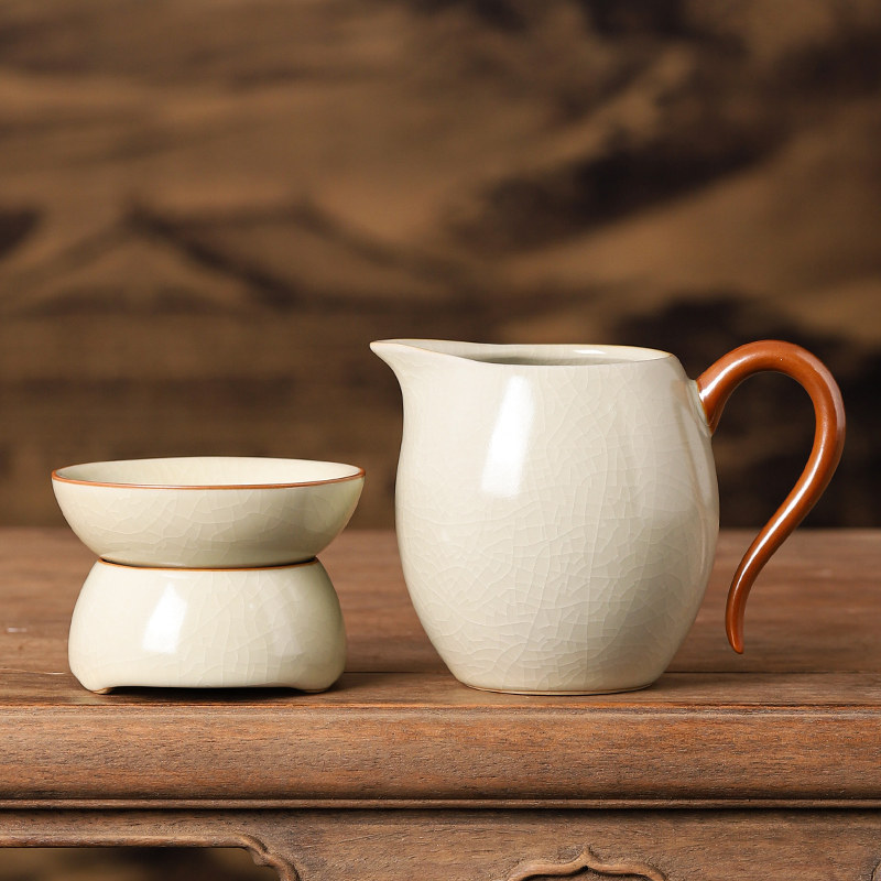 米黄汝窑公道杯过滤套装茶海陶瓷分茶器家用功夫茶具泡茶工具新款,餐饮具,公道杯,淘宝优惠券,粉丝福利购,淘宝优惠卷