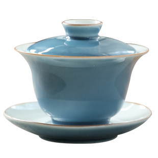 凌胜 盖碗茶杯功夫茶具套装单个大号陶瓷家用敬茶碗三才杯泡茶器