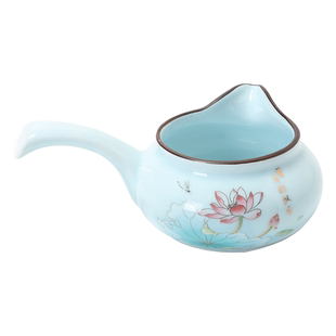 陶瓷茶具公道杯侧把防烫分茶器一体分茶杯青瓷装茶器公平杯公道杯