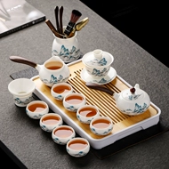 bình trà gốm Suet-béo ngọc trắng sứ trà bộ hộ gia đình kung fu trà gốm bát trà đầy đủ văn phòng tiếp nhận tùy chỉnh bộ tách trà gốm bộ tách trà gốm sứ