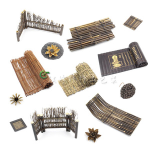 新品古朴风竹筏书简展示道具佛珠珠宝首饰檀木拍摄背景托盘柜台