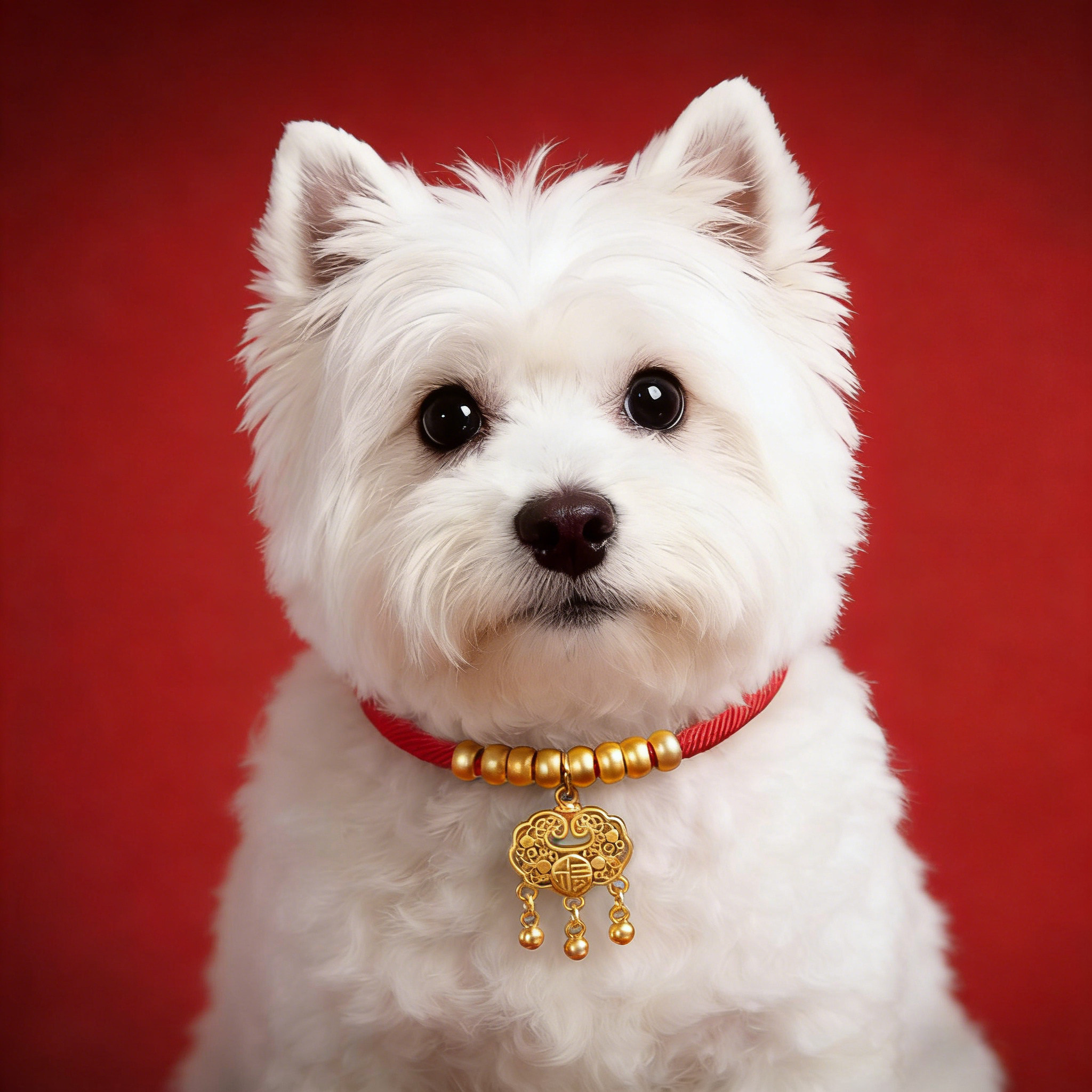 西高地狗狗项链新年小型犬长命锁配饰宠物调节无声小狗高颜值红绳,宠物/宠物食品及用品,项圈/肩带,淘宝优惠券,粉丝福利购,淘宝优惠卷