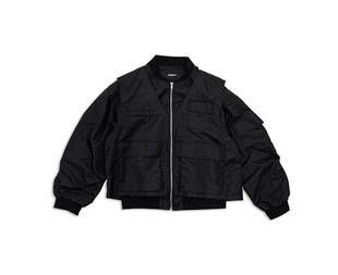 罗志祥Gotnofears正品假两件薄款飞行外套黑色