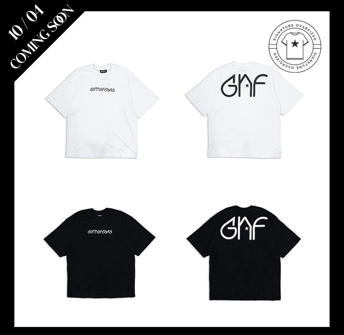 罗志祥 Gotnofears 正品 外星文明宽版字母短袖上衣 男女同款