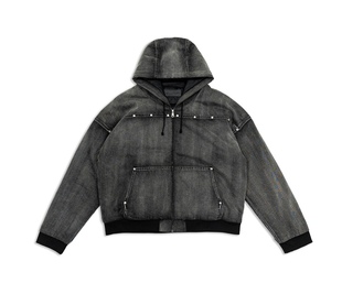 罗志祥Gotnofears正品连帽铺棉丹宁夹克外套