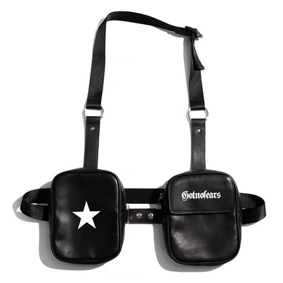 罗志祥Gotnofears PISTOL BAG经典印花工装风手枪包真皮双挂包