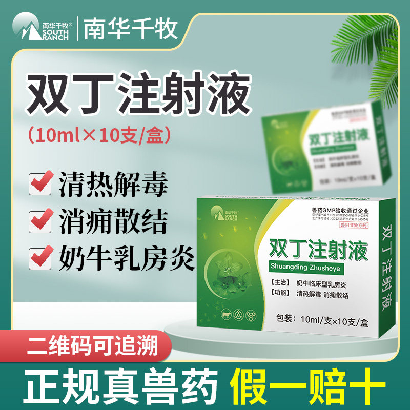 双丁注射用液兽用母牛乳房炎红肿胀清热解毒国标正品兽药消炎中药
