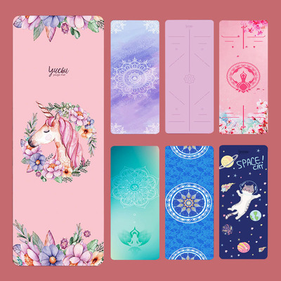 Yoga mat printed ultra-thin folding anti slip mat瑜伽垫超薄