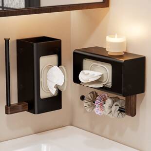 Wall-mounted toilet paper dispenser without drilling holes