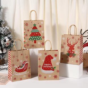 10pcs Christmas tote bag holiday party paper圣诞手提袋包装袋