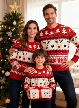 Christmas parent-child outfit sweater圣诞节亲子装毛衣针织衫