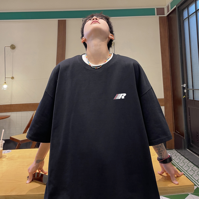 psobrond店oaoo蒙马特青港潮先生高克重字母情侣圆领短袖T恤纯棉