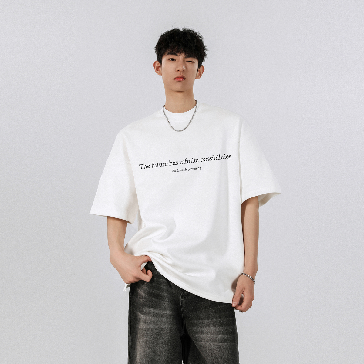 夏季重磅纯棉短袖T恤男款