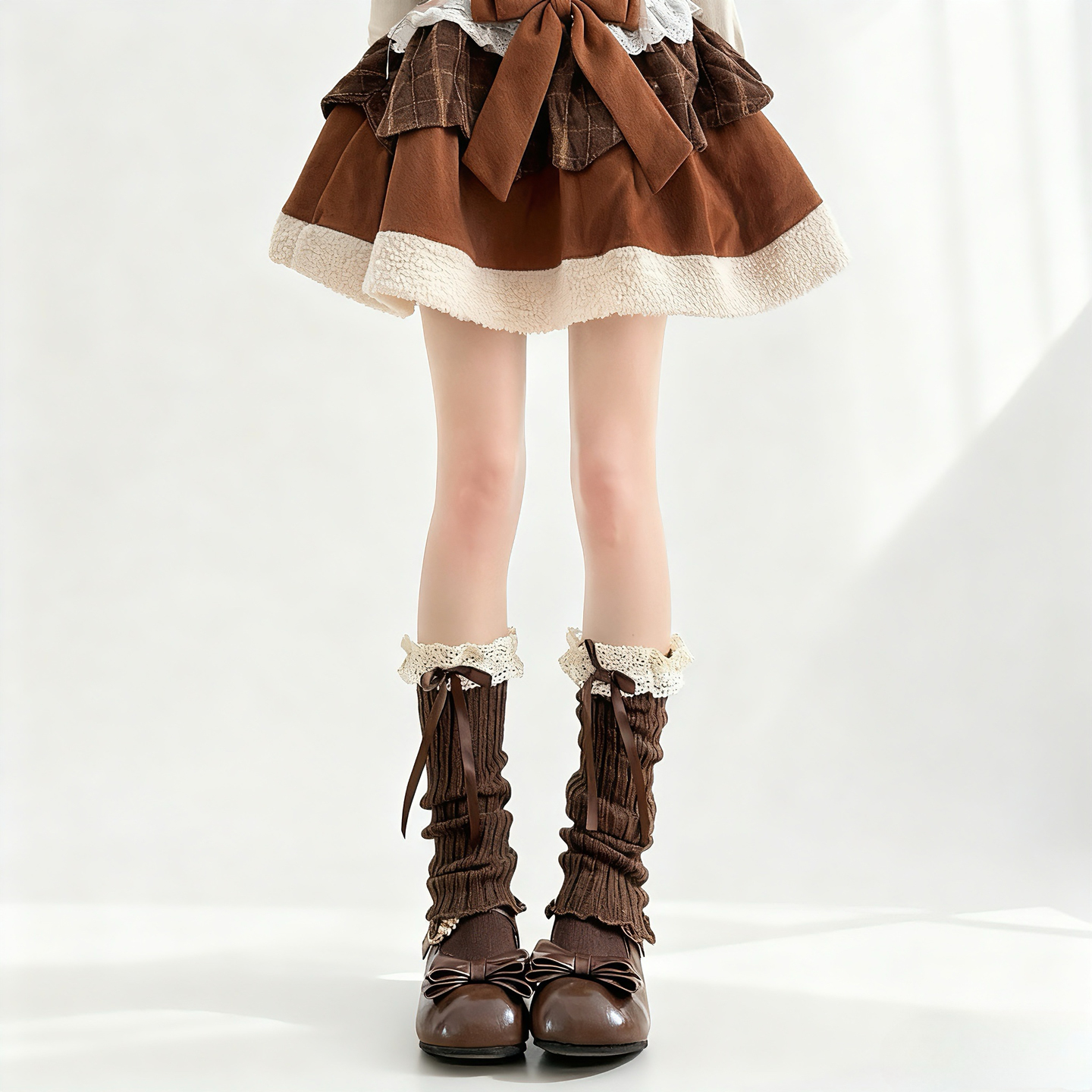 洛丽塔蝴蝶结丝带蕾丝腿套