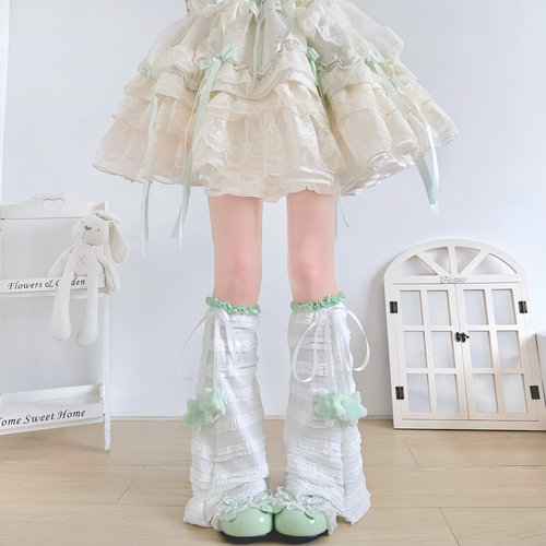 春夏甜美星星蝴蝶结喇叭堆堆袜套