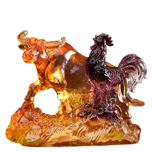 2026年属蛇人灵鹿长春吊坠钥匙扣生肖琉璃摆件吉祥物项链挂件男女