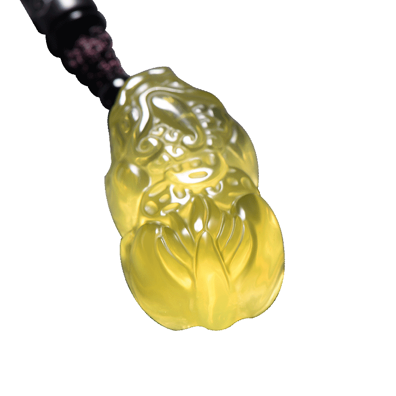 宫妃黄水晶貔貅吊坠挂件饰品皮丘