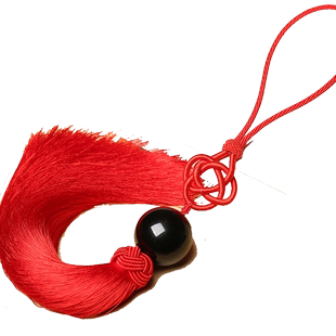 汽车挂件开运球挂饰车内饰品2026年吉祥物和气生财-黑曜石门挂