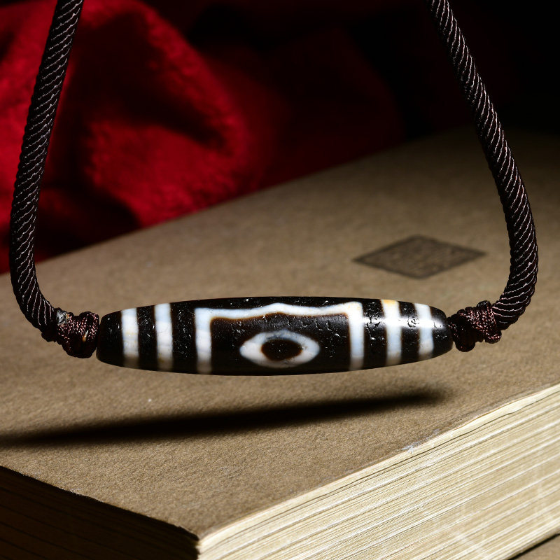 传世三眼天珠天然西藏至纯老料三眼天珠玛瑙真品男女款老天珠吊坠