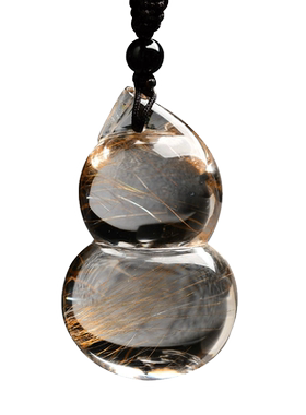 净体天然金发晶葫芦吊坠