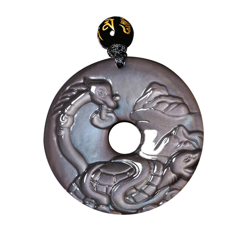 五行缺水補(bǔ)水 北方水神玄武 黑曜石屬水吊墜項(xiàng)鏈水澤節(jié)卦黑色蛇龜