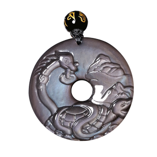 五行缺水补水 北方水神玄武 黑曜石属水吊坠项链水泽节卦黑色蛇龟