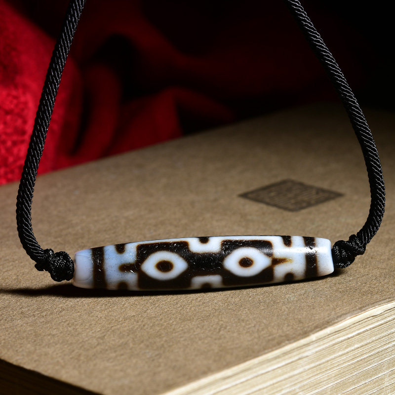 西藏传世真品老天珠四眼天珠吊坠至纯老料包浆玛瑙天珠项链男女