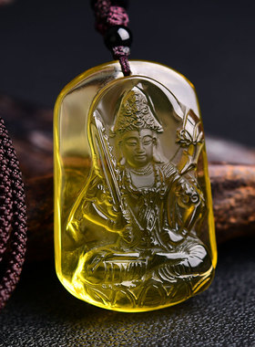 天然黄水晶属虎属牛虚空藏菩萨