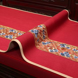 新中式红木沙发垫套罩古典防滑坐垫四季通用实木全盖布巾高端定制