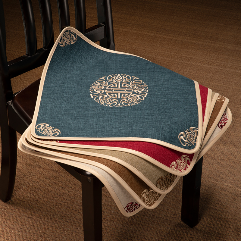 红木椅薄座垫餐桌椅垫子新中式