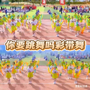 你要跳舞吗小学生运动会开幕式服装儿童方队入场创意彩带道具演出