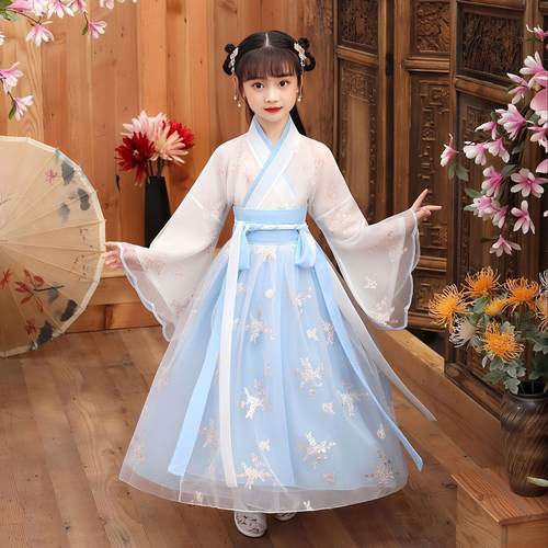 儿童汉服春秋连衣裙女童古装