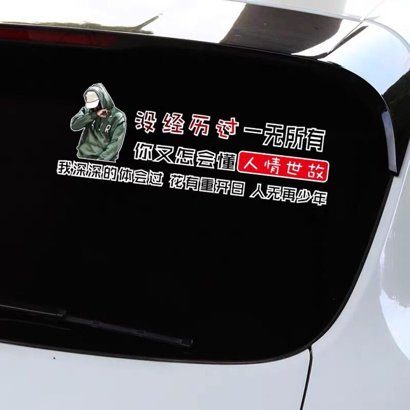 没经历过一无所有车贴人情世故花有重开日人无再少年贴纸网红个性