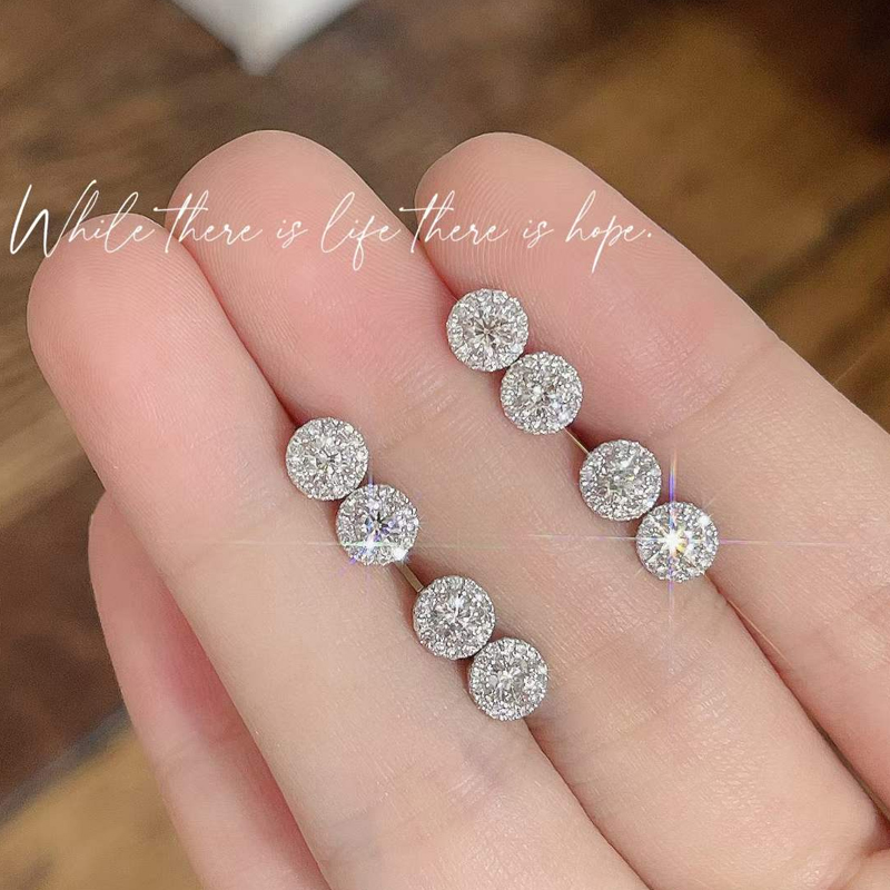 18k金1款多戴睡觉不用摘钻石耳钉