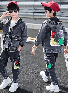 新款儿童男童装洋气时尚春秋季中大童休闲潮流两件超萌帅气小学生