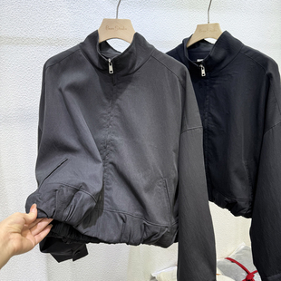 小个子女短款 韩系立领高级感蝙蝠袖 宽松拉链夹克外套 新款 2025秋装
