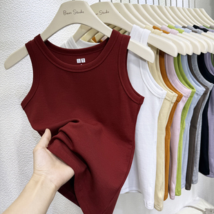 2026遮副乳小圆领背心女夏外穿高级感韩系叠穿内搭螺纹棉修身上衣