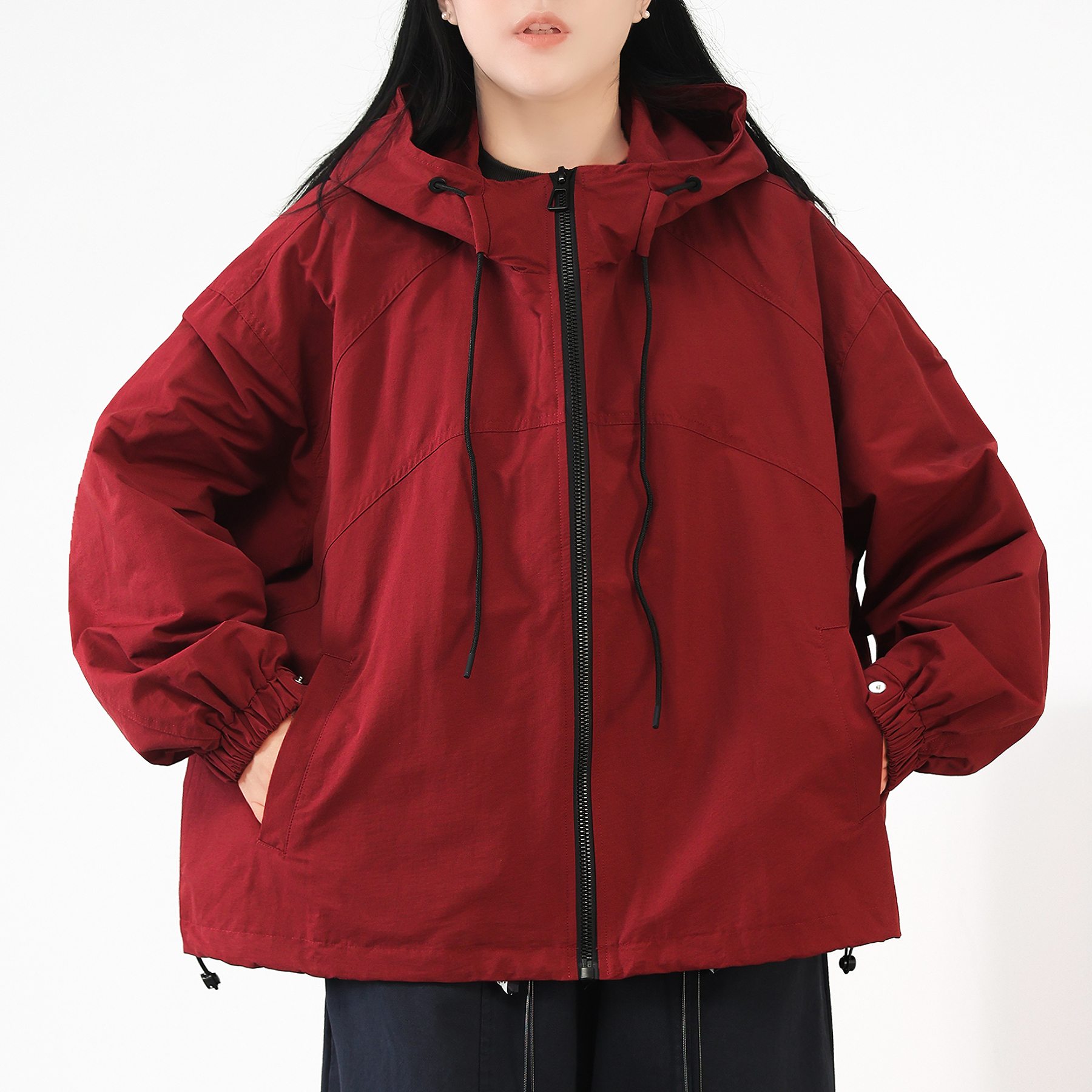 小个子连帽冲锋衣轻防风防水