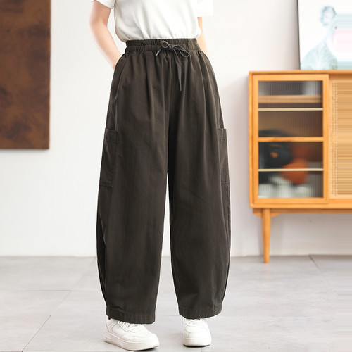 工装收褶显瘦哈伦裤梨形遮肉百搭