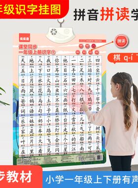 一年级识字挂图课堂同步上下册有声点读挂图幼儿学习汉字幼小衔接