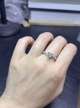 天然托帕石爱心戒指铜托活口简单百搭