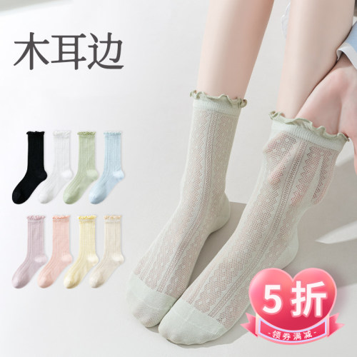 WB042薄款冰冰袜女无骨水晶丝防勾丝短筒玻璃丝薄短袜穿搭久穿舒