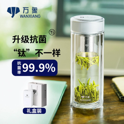 万象单层双层抗菌玻璃杯商务办公男高档茶杯TV45/TV46/TV47/TV48
