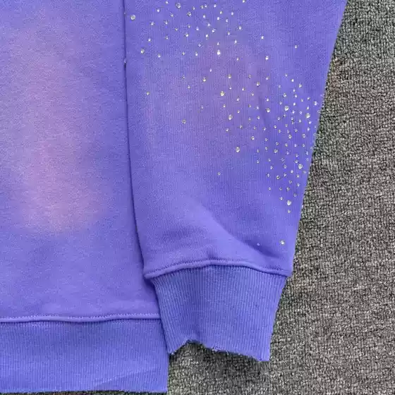 Patch Embroidered Letter Logo, Starry Rhinestones, Zipper Hooded Sweatshirt