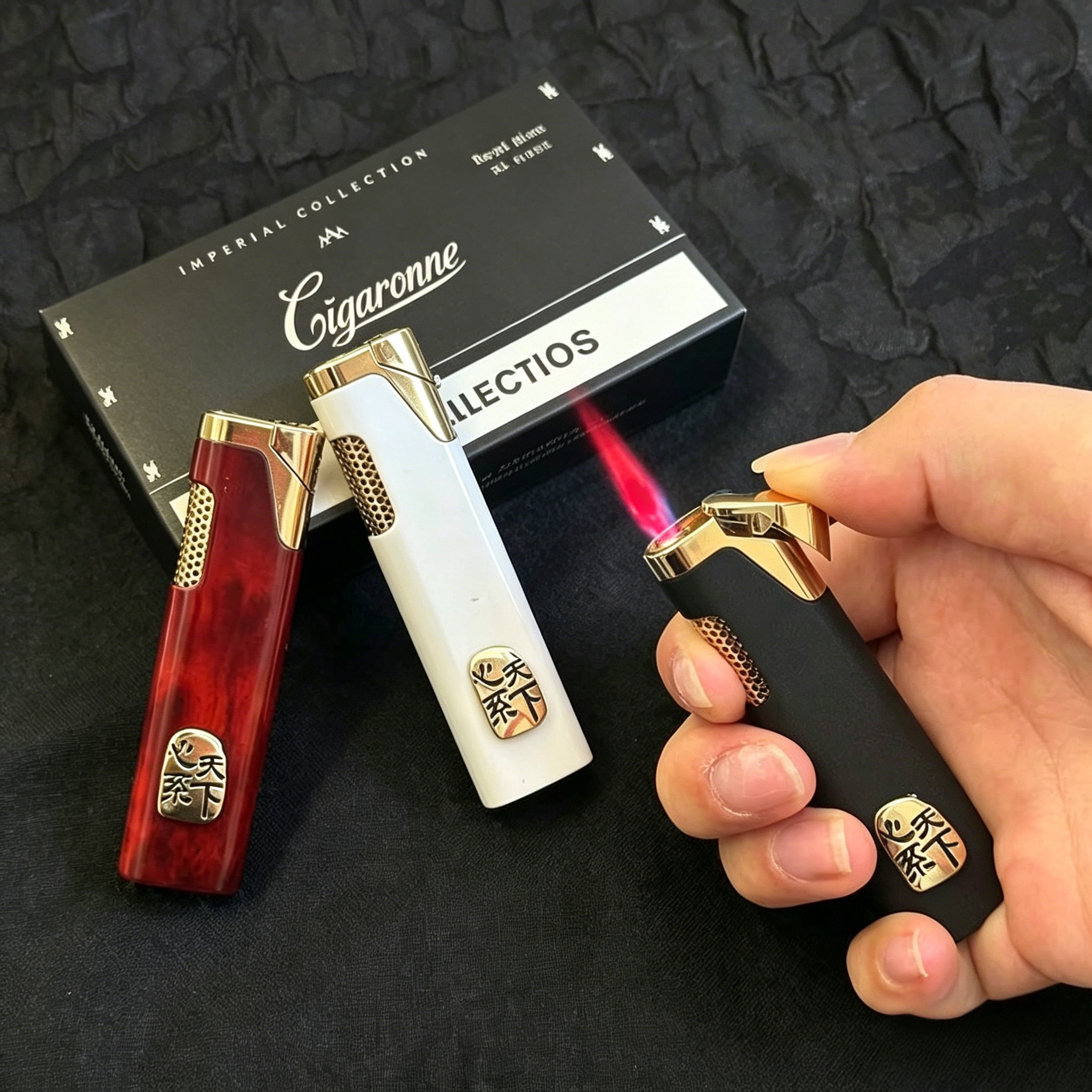 原创心系天下防风充气打火机创意金属高颜值粉色火焰高档商务礼物