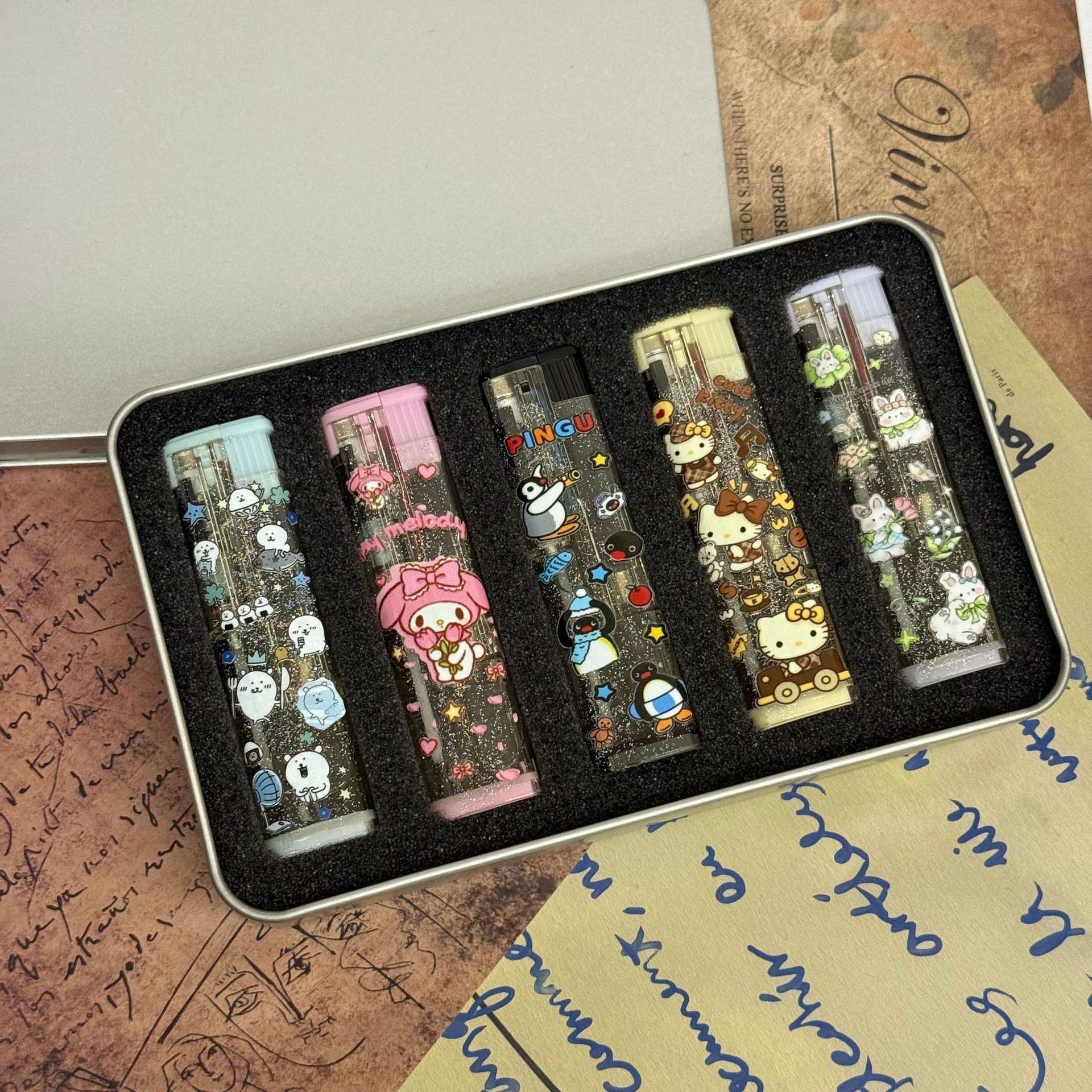 hellokitty凯蒂猫防风打火机创意手工diy粉色火焰高颜值可爱卡通